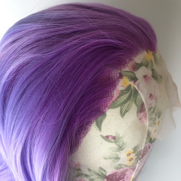 - EVERY 16” PURPLE OMBRÉ CURLY Lace Front Wig main image 6